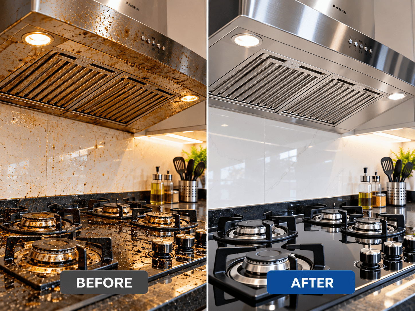 Kitchen Chimney & Cooking Hob Deep Degreasing